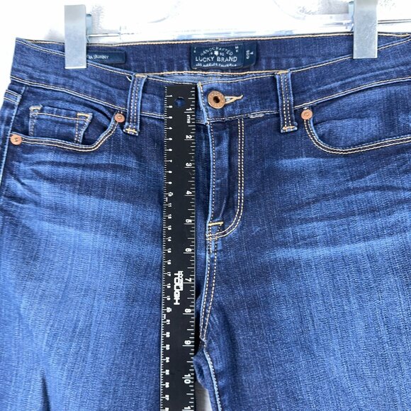Lucky Brand Skinny Jeans Womens Size 6/28 Handcrafted Mid Rise Dark Wash Blue - Picture 9 of 13